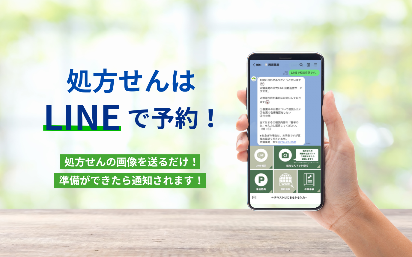 西須薬局は処方せんネット受付を利用できます。
